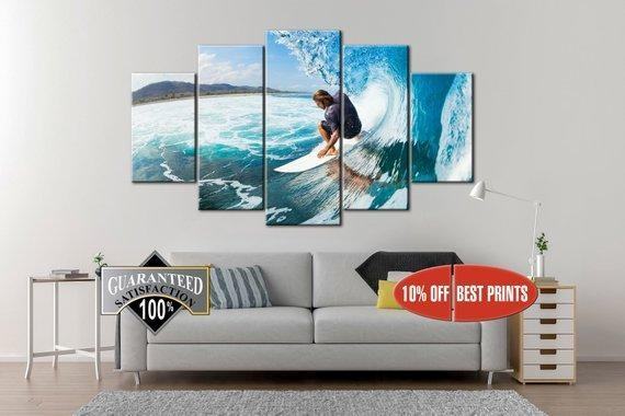 Surfer Beach - Wellenreiten Sport Leinwandbilder Kunstdrucke