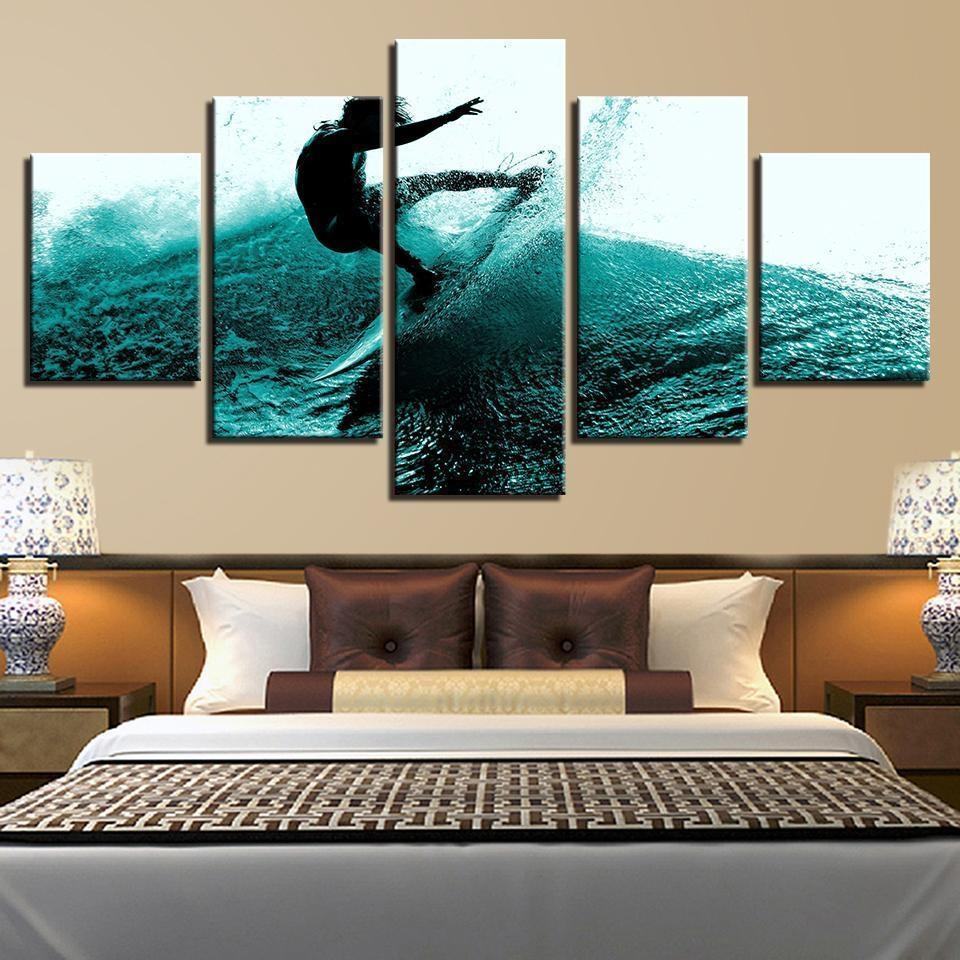 Surfing Landschaft - Beeindruckende Sport Leinwandbilder Kunstdrucke