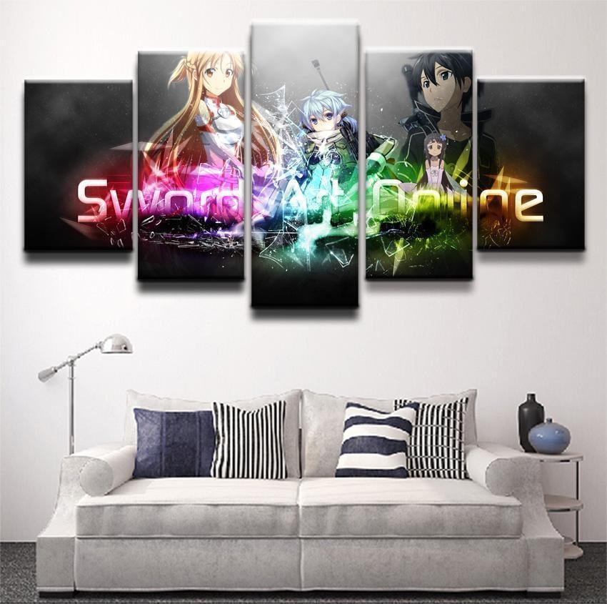 Sword Art Online Main Characters 2 Anime Leinwandbilder Kunstdrucke Rahmen