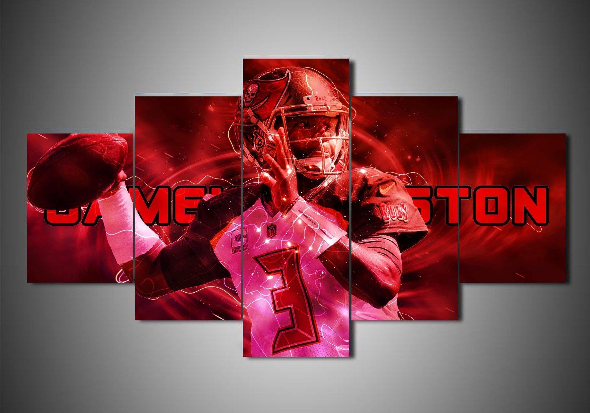 Tampa Bay Buccaneers Jameis Winston - Mitreißende Sport Leinwandbilder Kunstdrucke