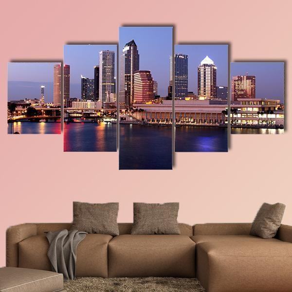 Tampa Skyline In Business Downtown Nature Leinwandbilder Kunstdrucke Rahmen