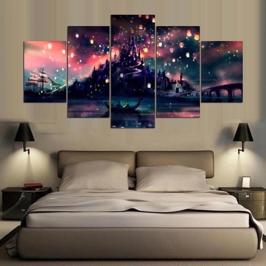Tangled Lanterns Over Castle Movie Leinwandbilder Kunstdrucke   