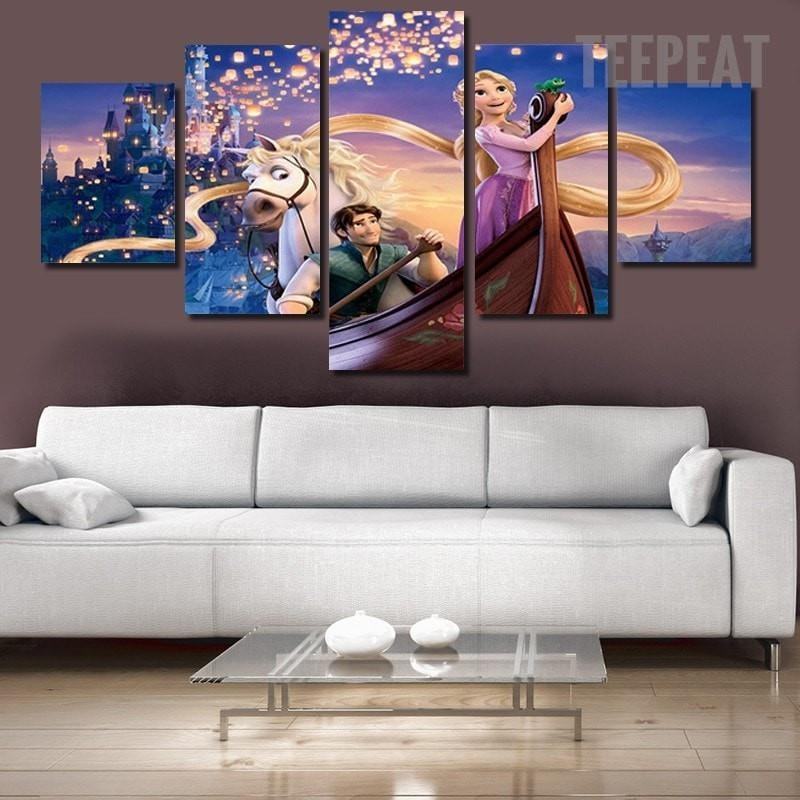 Tangled Rapunzel Flynn Karikatur Leinwandbilder Kunstdrucke Rahmen
