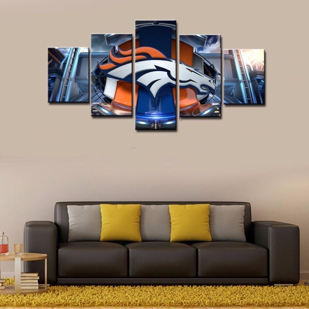 Team Of Denver Broncos - Mächtige Sport Leinwandbilder Kunstdrucke