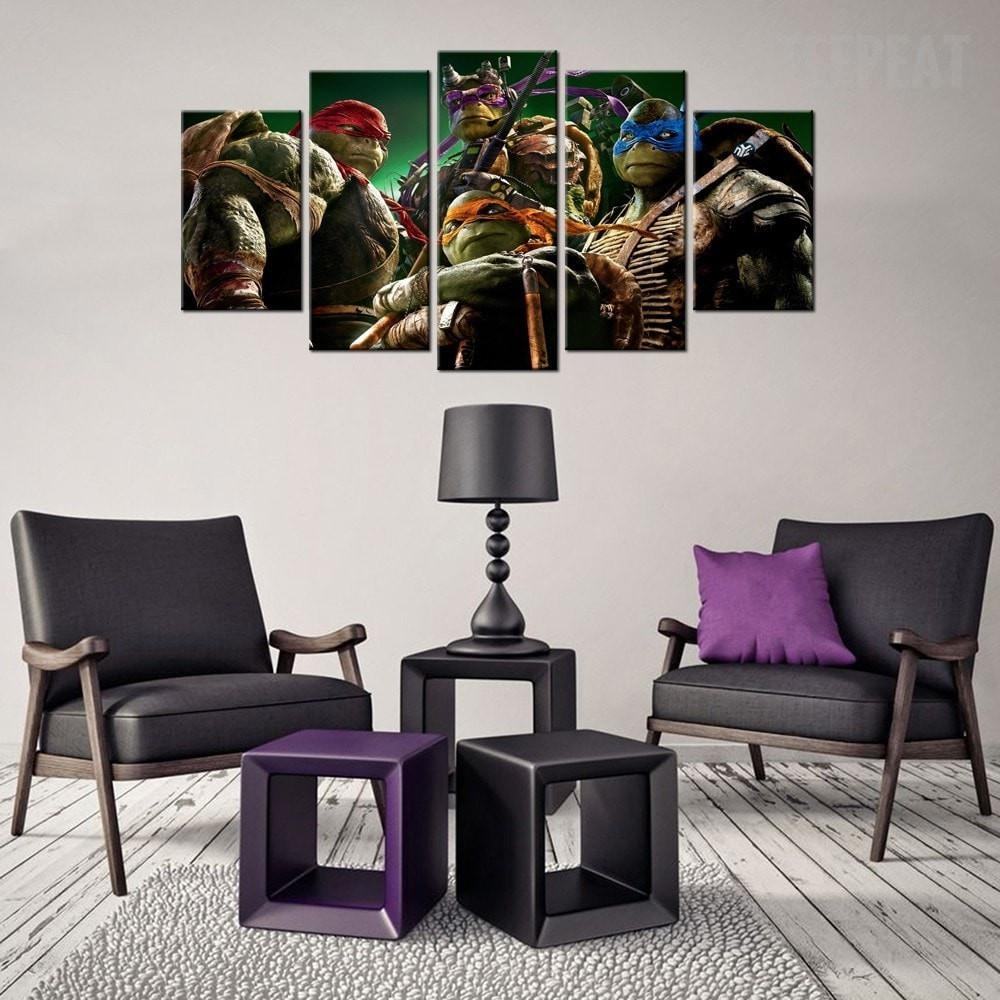Teenage Mutant Ninja Turtles Awesome Pose Karikatur Leinwandbilder Kunstdrucke Rahmen