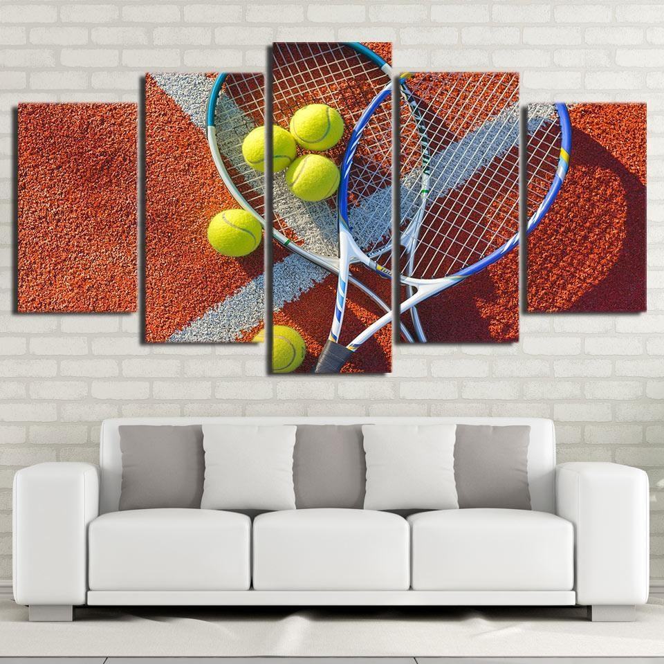 Tennis Schläger Bälle - Markante Sport Leinwandbilder Kunstdrucke