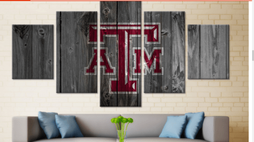 Texas A&M College Barn - Rustikale Sport Leinwandbilder Kunstdrucke
