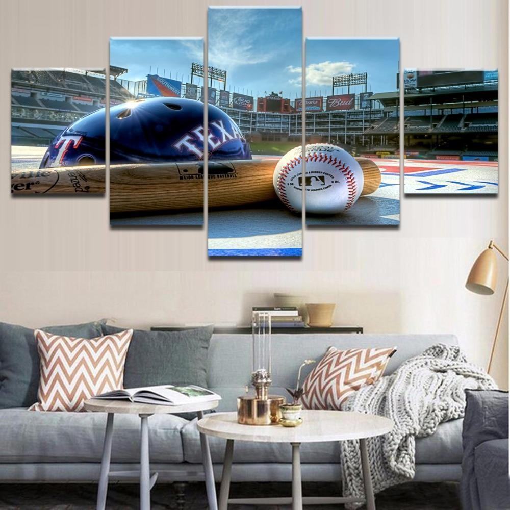 Texas Rangers Items Baseball Leinwandbilder Kunstdrucke Rahmen