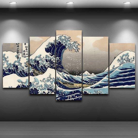 The Great Wave Off Kanagawa Abstract Leinwandbilder Kunstdrucke  