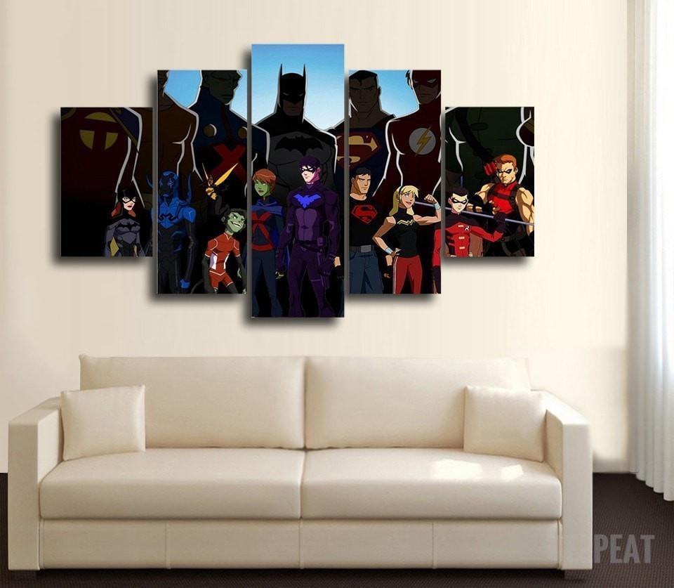 The Justice League Animated Version Karikatur Leinwandbilder Kunstdrucke Rahmen