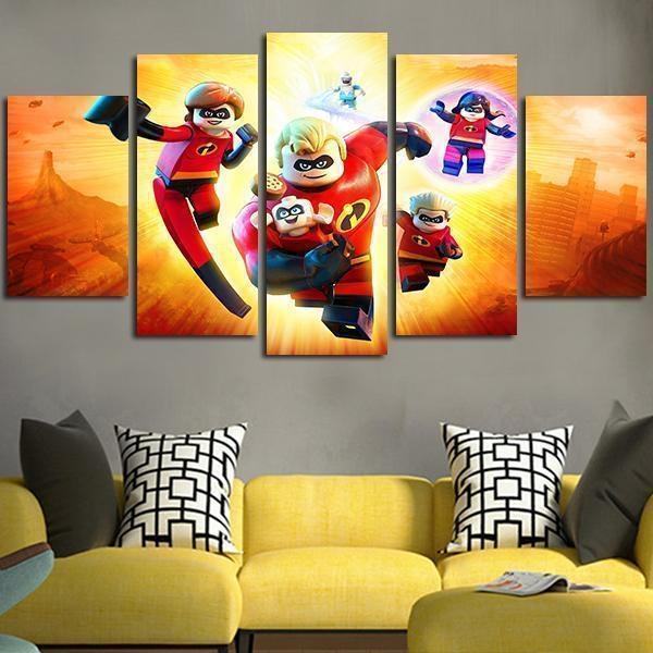 The Lego Incredibles Characters Cartoon Leinwandbilder Kunstdrucke Rahmen
