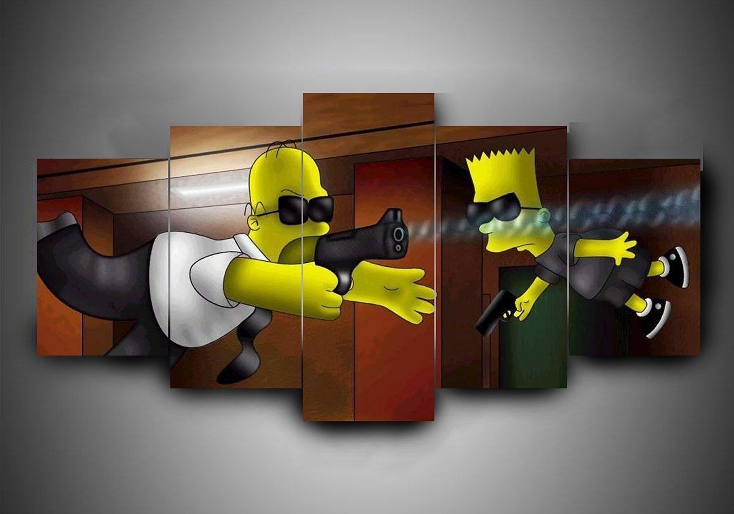 The Simpsons 5 Karikatur Leinwandbilder Kunstdrucke Rahmen