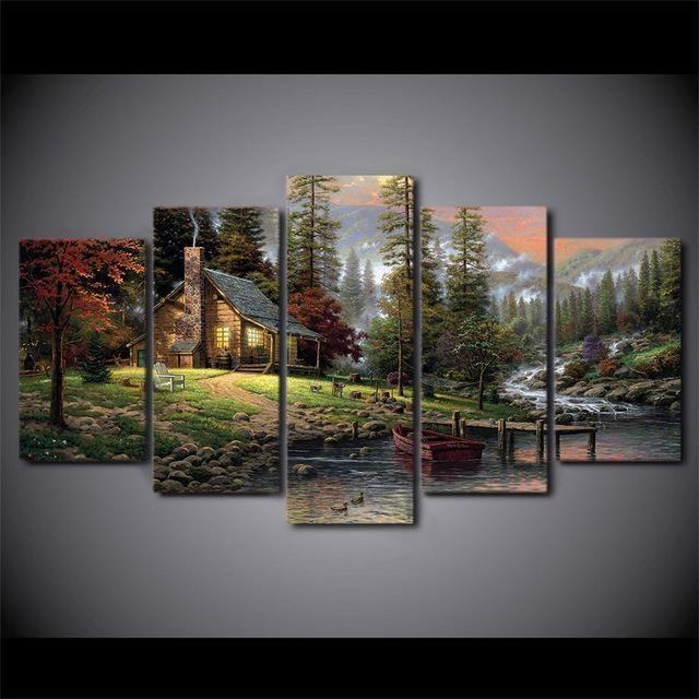 Thomas Kinkade Fairy Fantasy Castle Landscape 2 Nature Leinwandbilder Kunstdrucke Rahmen