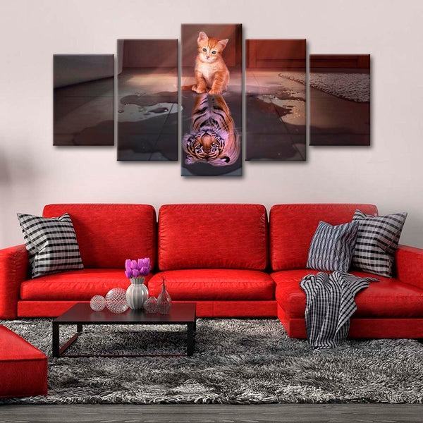 Tiger Ktzchen Leinwandbilder Kunstdrucke Rahmen