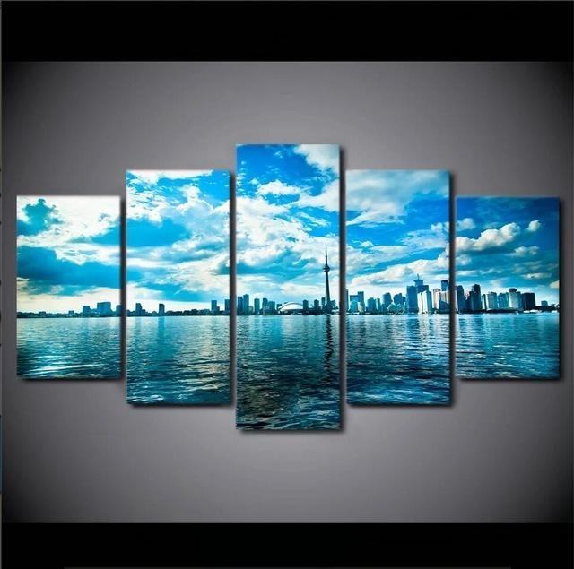 Toronto Lake Blue Sky City Nature Leinwandbilder Kunstdrucke  