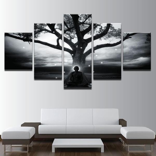 Tree And Buddha Religion Leinwandbilder Kunstdrucke Rahmen