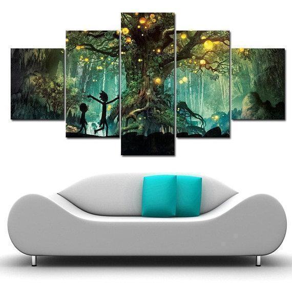 Tree Of Lights Rick And Morty Cartoon Leinwandbilder Kunstdrucke Rahmen