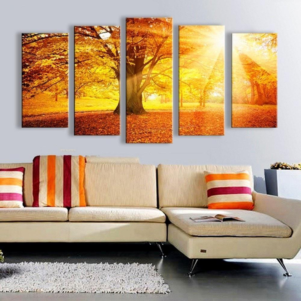 Trees On Landscape View Before Sunset Nature Leinwandbilder Kunstdrucke  