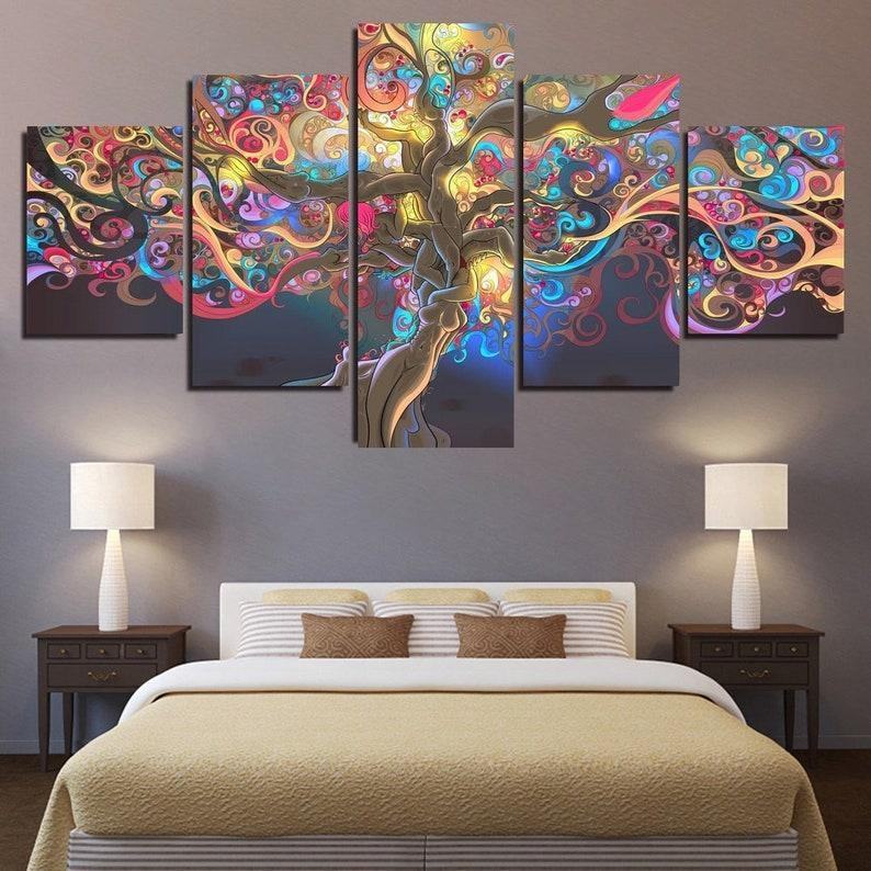 Trippy Rose Psychedelic Leinwandbilder Kunstdrucke Rahmen