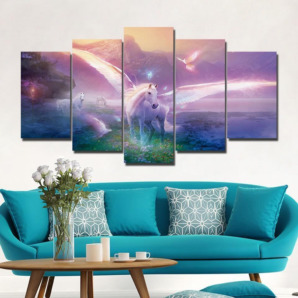 Unicorn Painting Un 011 Animal Leinwandbilder Kunstdrucke Rahmen