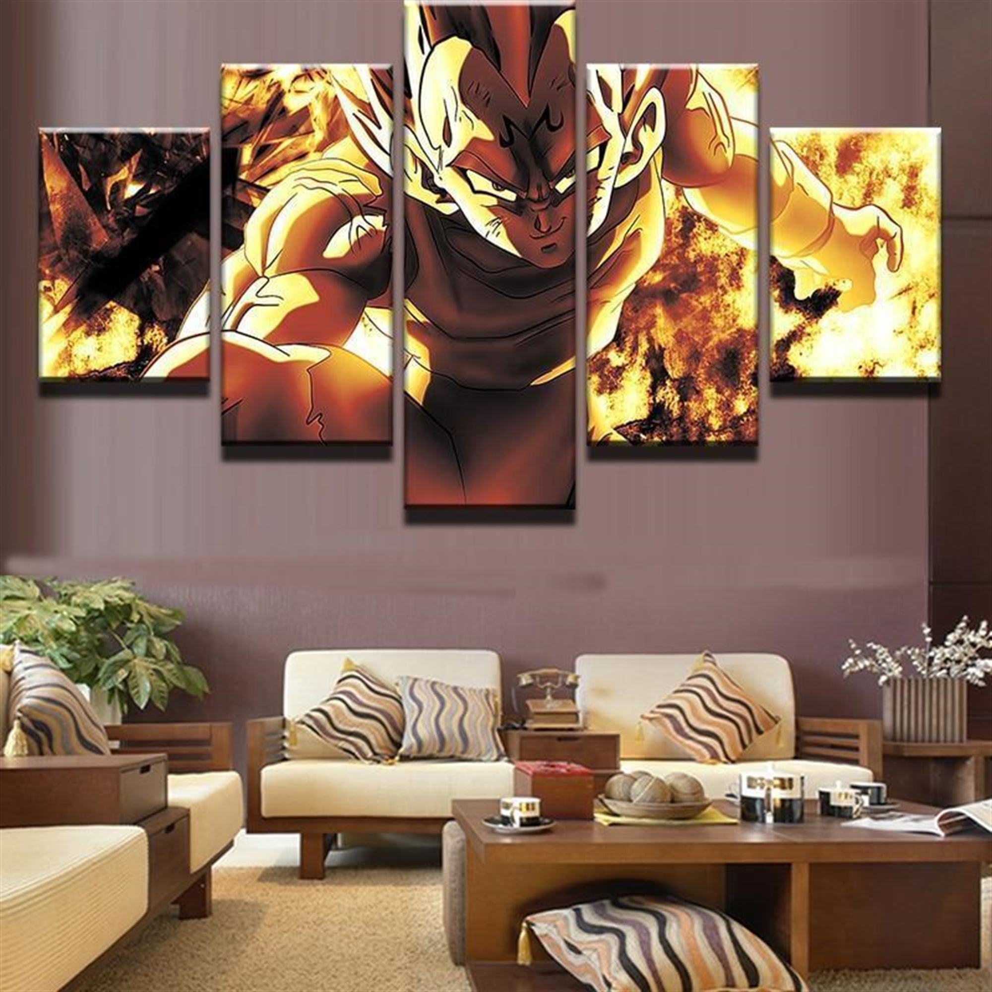 Unkontrollierter Vegeta Dragon Balls: Anime Leinwandbilder Kunstdrucke Mit Rahmen