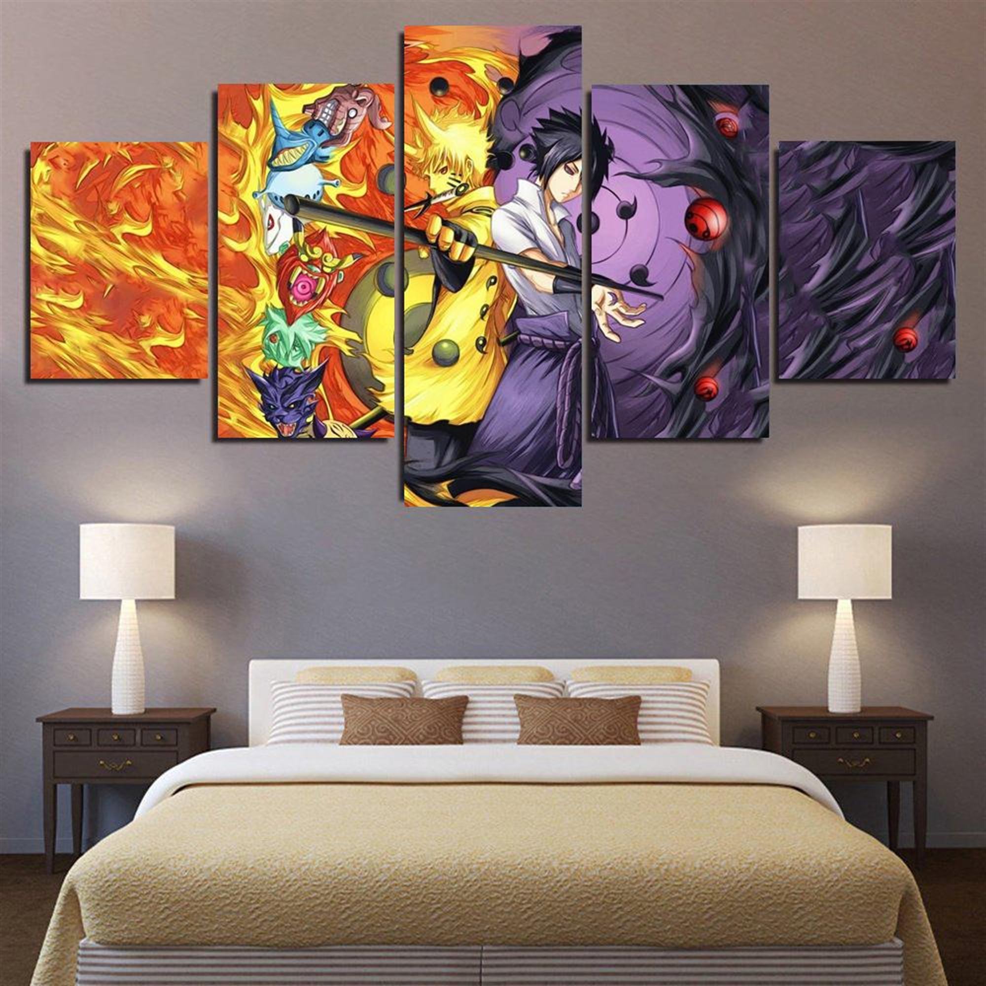 Uzumaki Naruto Und Uchiha Sasuke # 5 Leinwandbilder Kunstdrucke Rahmen