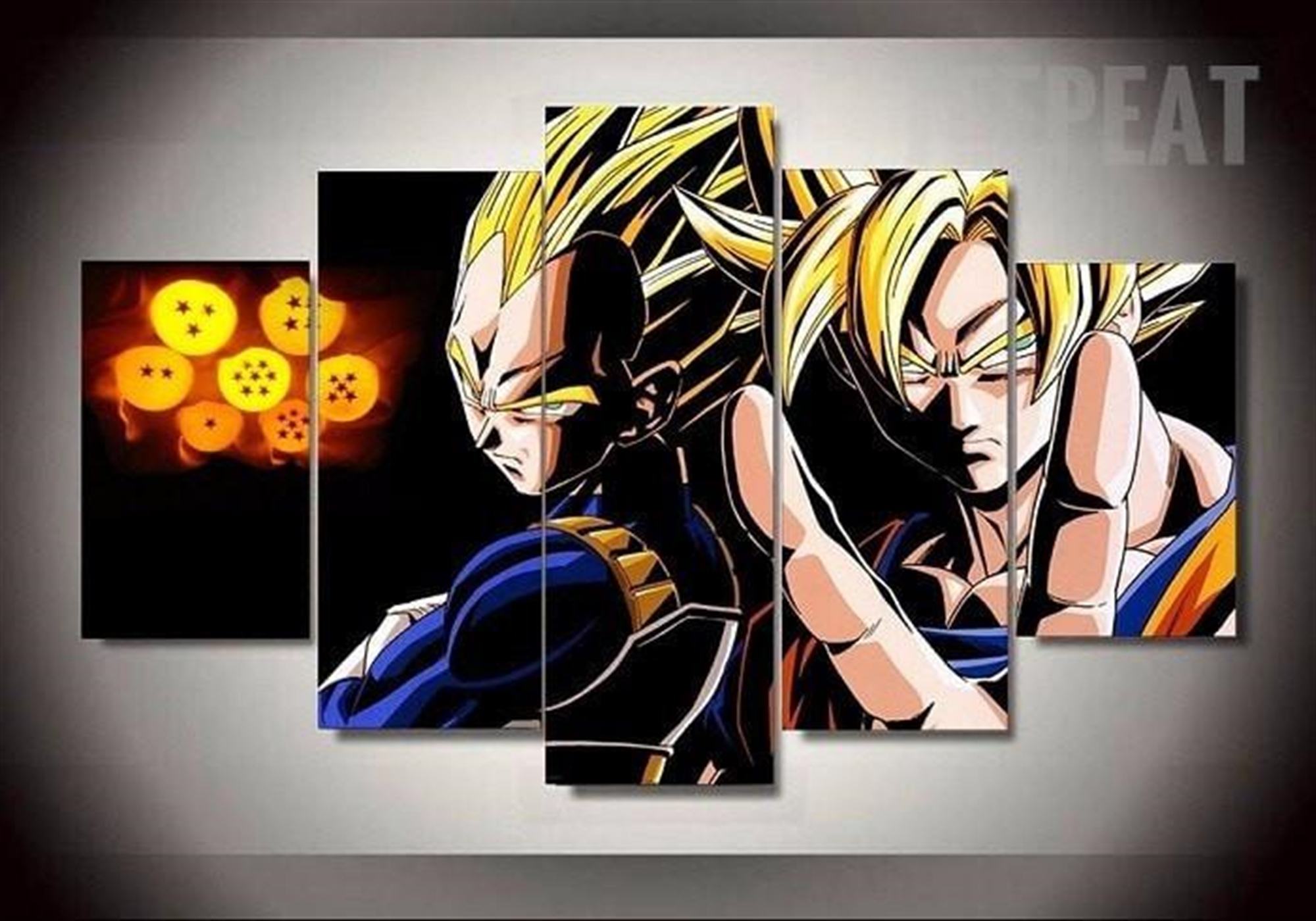 Vegeta Und Goku Duo: Anime Leinwandbilder Kunstdrucke Mit Rahmen