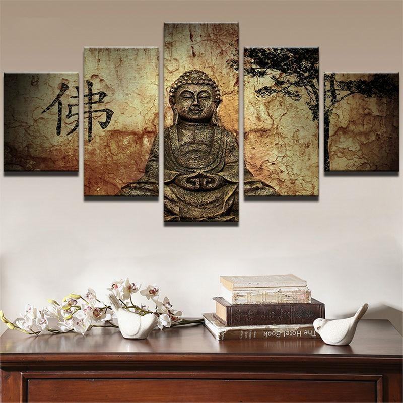 Vintage Buddhism Zen Buddha Religion Leinwandbilder Kunstdrucke Rahmen