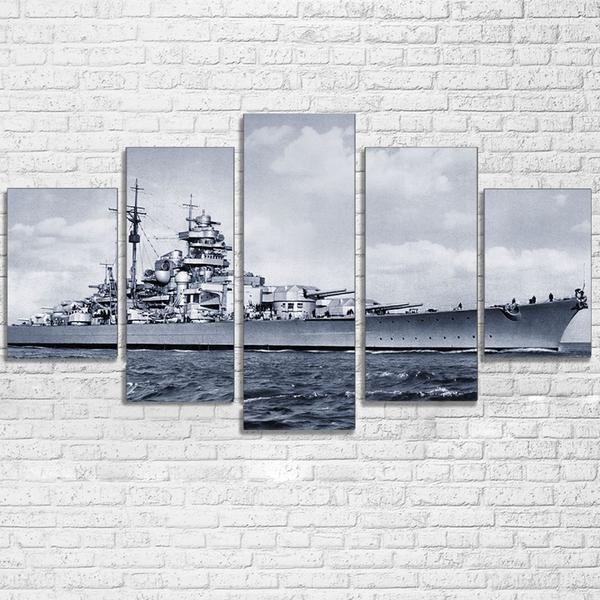 War Military Battleship Boat Army Leinwandbilder Kunstdrucke Rahmen