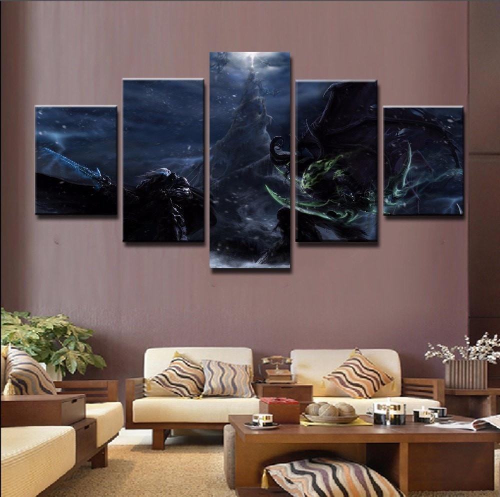 Warcraft Arthas Vs Ilidan Gaming Leinwandbilder Kunstdrucke  