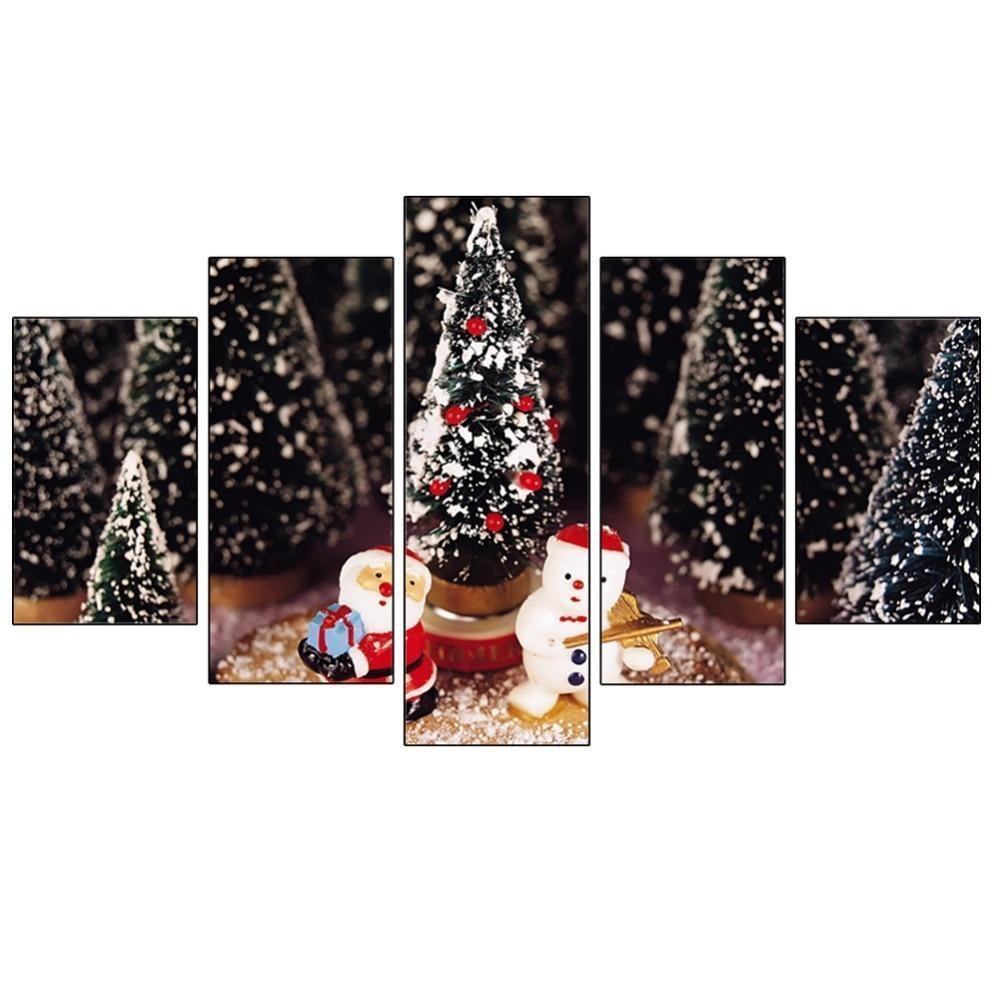Weihnachtsbume Weihnachtsmann Und Schneemann Anlass Leinwandbilder Kunstdrucke Rahmen
