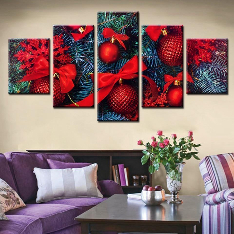 Weihnachtsrotkugeln Poster 1 Leinwandbilder Kunstdrucke Rahmen