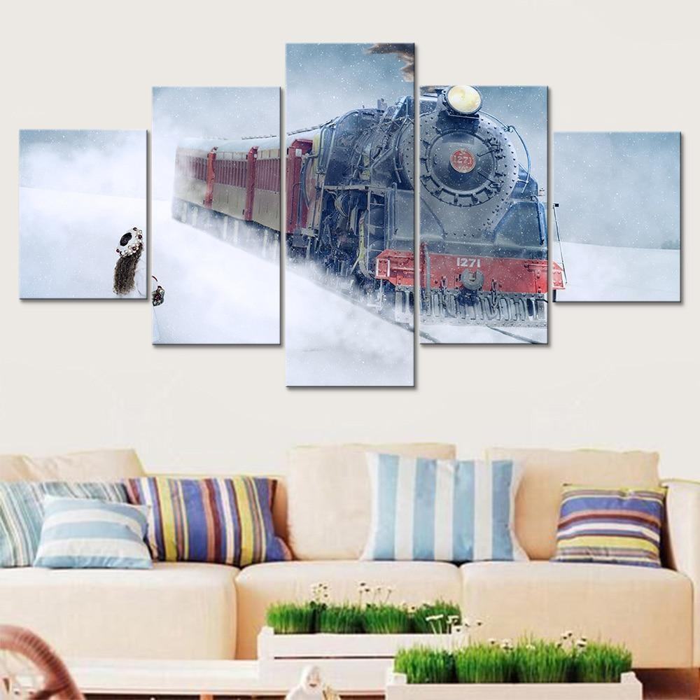 Weihnachtszug Leinwandbilder Kunstdrucke Rahmen