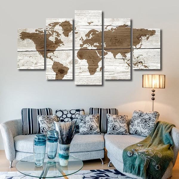 Weltkarte Aus Holz Leinwandbilder Kunstdrucke Rahmen