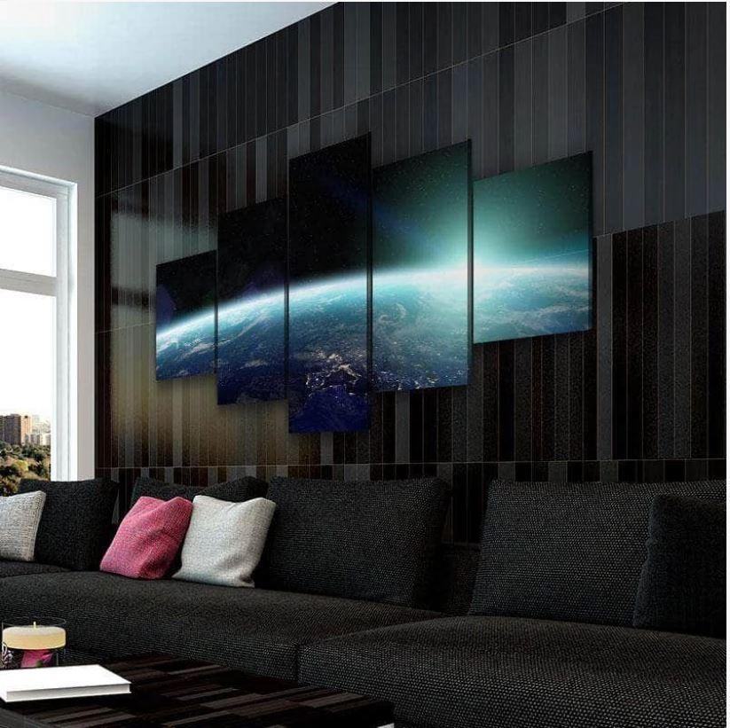 Weltraum Sonnenaufgang Leinwandbilder Kunstdrucke Rahmen