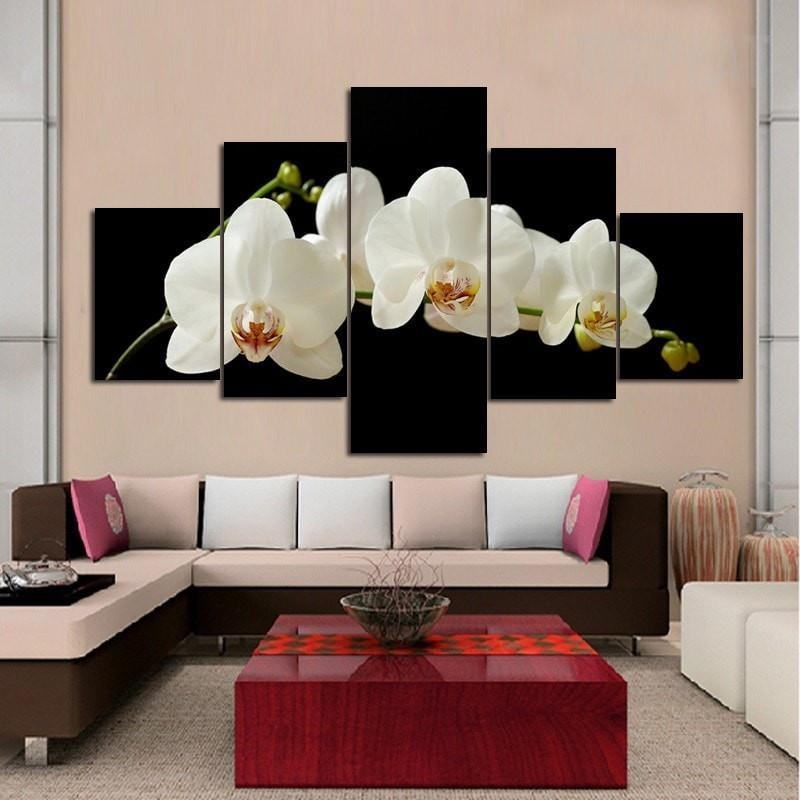 White Orchid Flowers Nature Leinwandbilder Kunstdrucke  