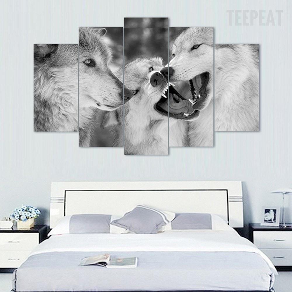 White Wolf Pack Anime Leinwandbilder Kunstdrucke  
