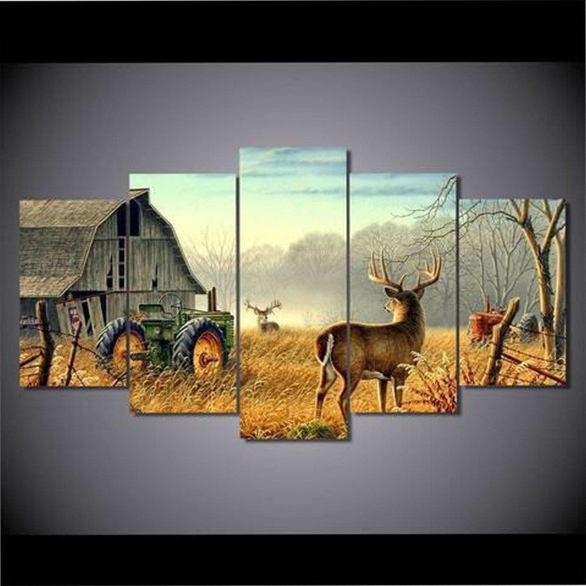Whitetail Buck And Monster Buck Whitetail Deer Animal Leinwandbilder Kunstdrucke   