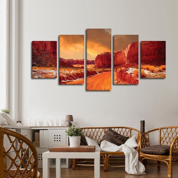 Winter Valley Sonnenaufgang Leinwandbilder Kunstdrucke Rahmen