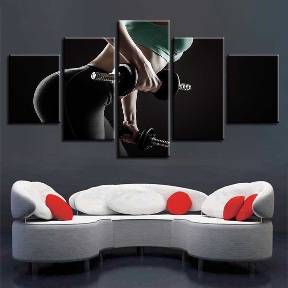 Womens Dumbbell Leinwandbilder Kunstdrucke