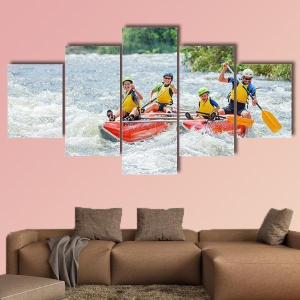 Yappy Family River Rafting Leinwandbilder Kunstdrucke