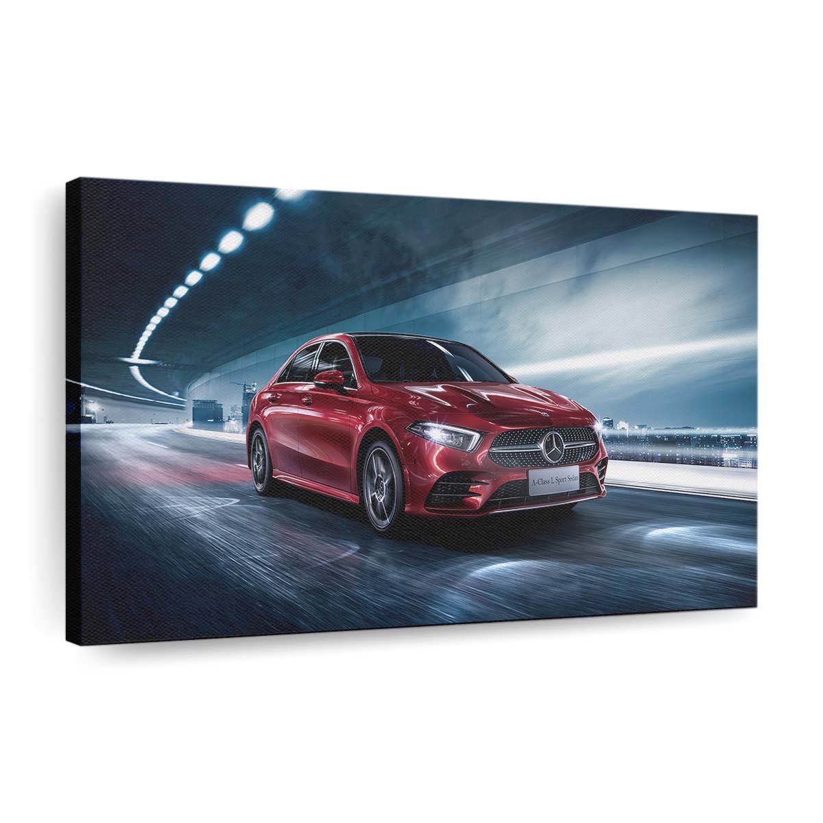2018 Mercedes Benz A 200 L Sport Sedan Auto Leinwandbild – Vintage Wandkunst für Sammler