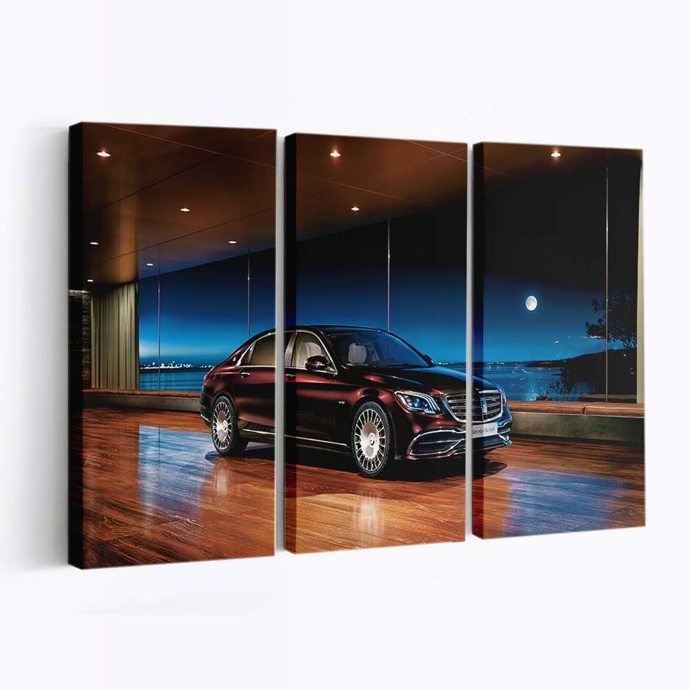 2018 Mercedes Benz S 650 Auto Leinwandbild – Vintage Wandkunst für Sammler