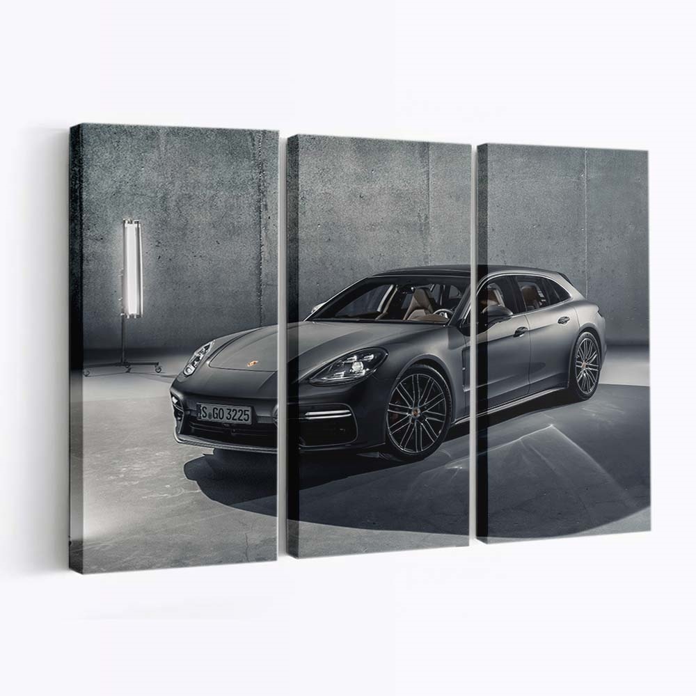 2018 Porsche Panamera Sport Turismo P Auto Leinwandbild – Vintage Wandkunst für Sammler