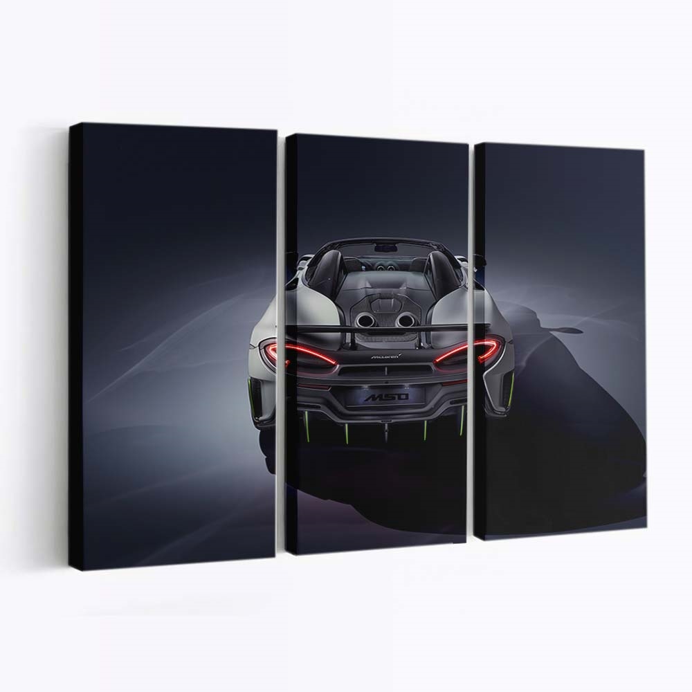2019 Mclaren 600Lt Spider Rear Auto Leinwandbild – Vintage Wandkunst für Sammler