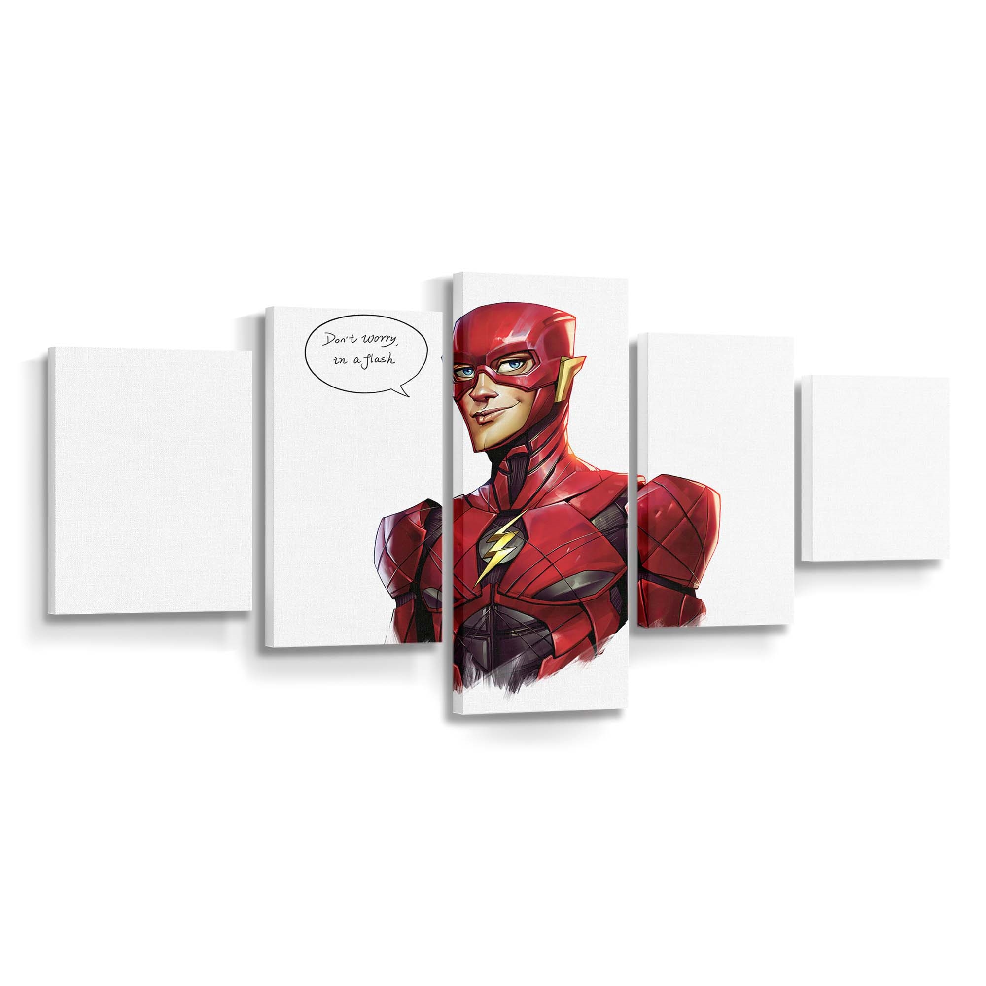 Flash Cartoon Minimal Leinwandbild – DC Comics Wandbild für Fans