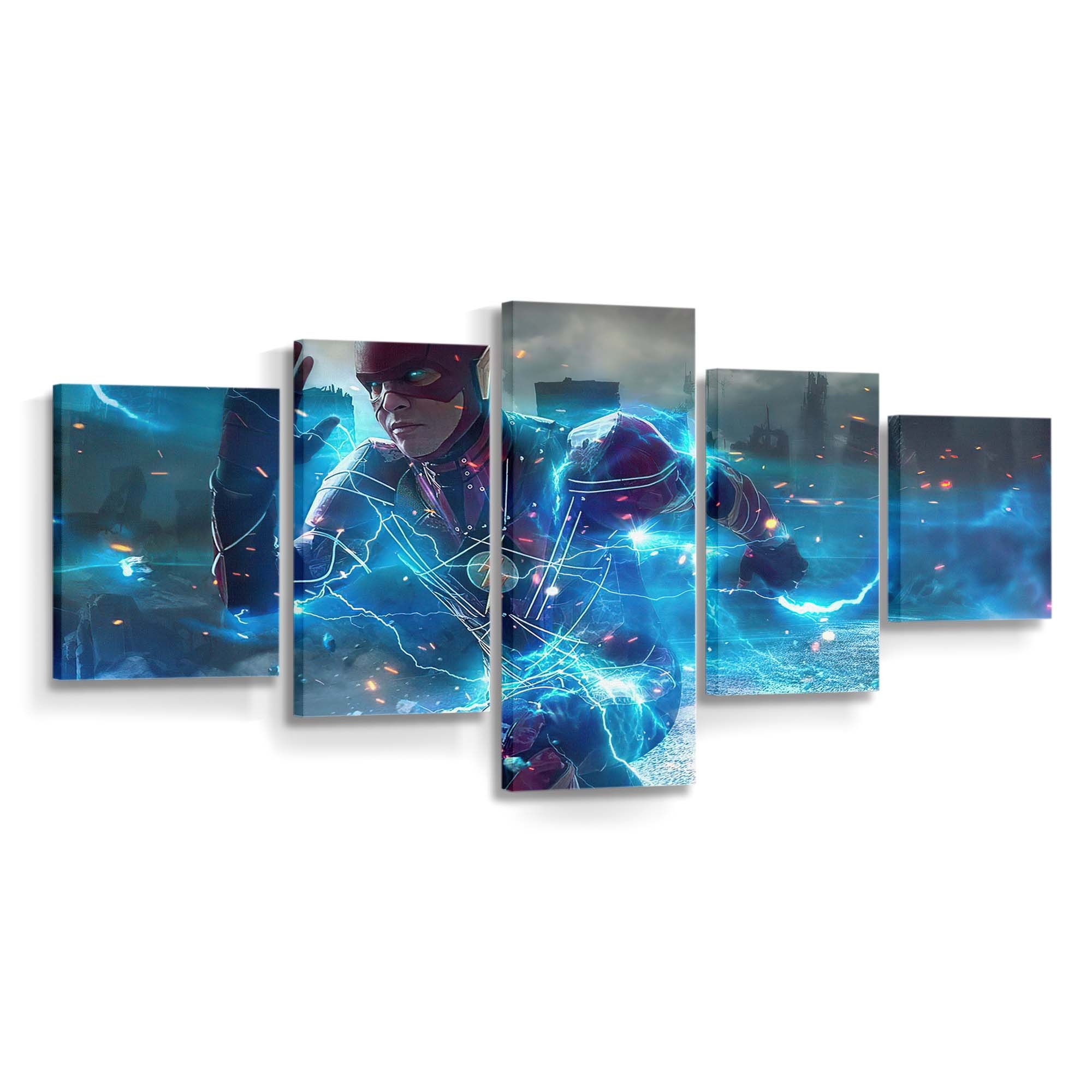 Flash Running Lightning Leinwandbild – DC Comics Wandbild für Fans