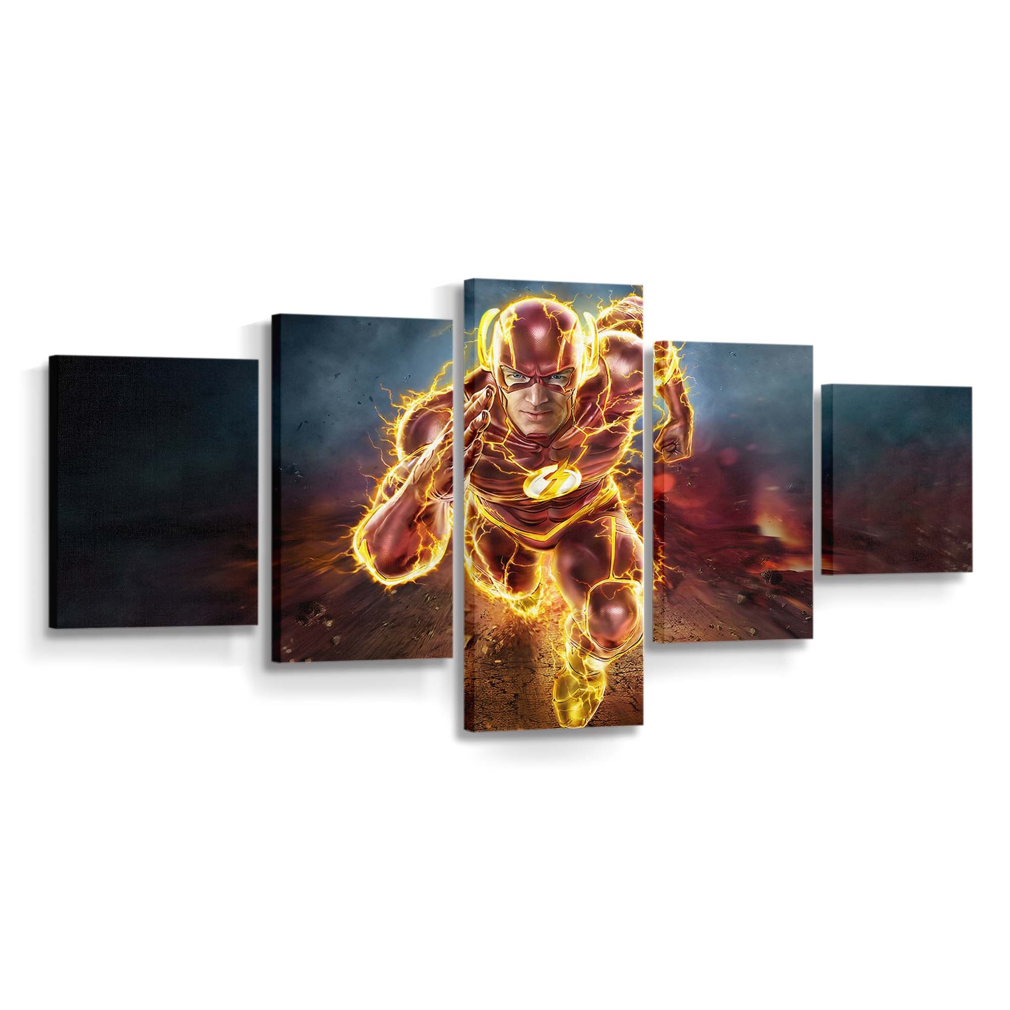 Flash The Running Fire Leinwandbild – DC Comics Wandbild für Fans