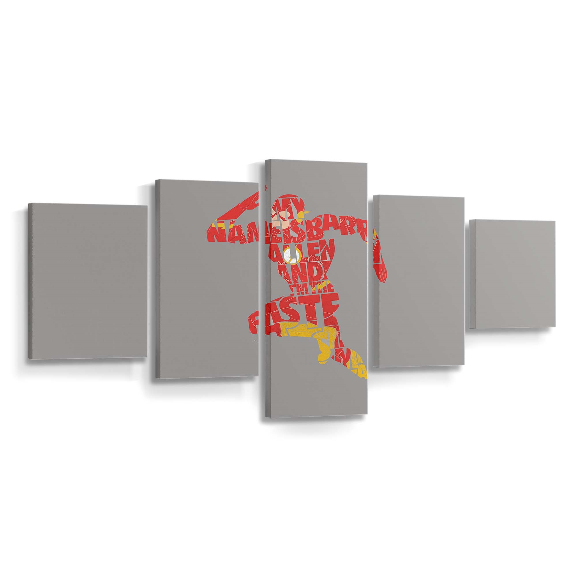 Flash Typography Leinwandbild – DC Comics Wandbild für Fans