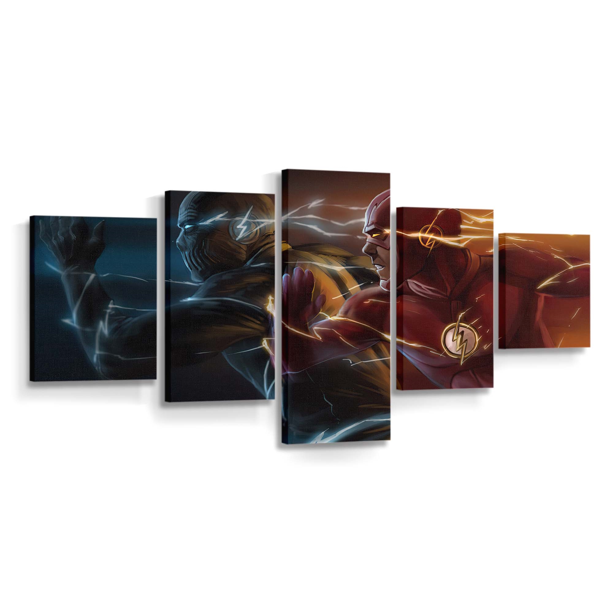 Flash Vs Zoom Art Leinwandbild – DC Comics Wandbild für Fans